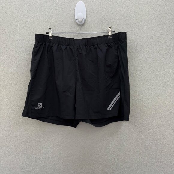 Salomon Agile Black Mesh Lined Athletic Running Shorts 371195 Mens size XXL - Picture 1 of 13